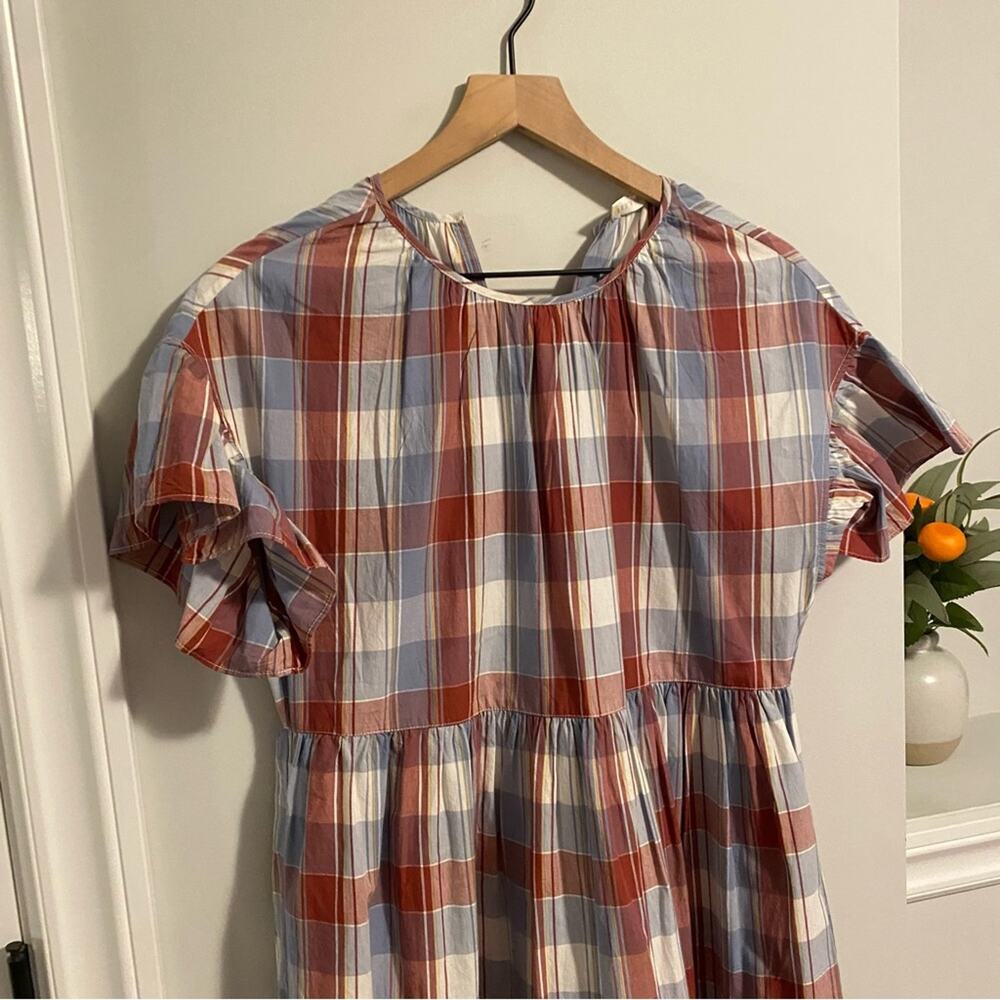 NWT Ulla Johnson Red Blue Plaid Mini Dress 2 - Picture 11 of 13